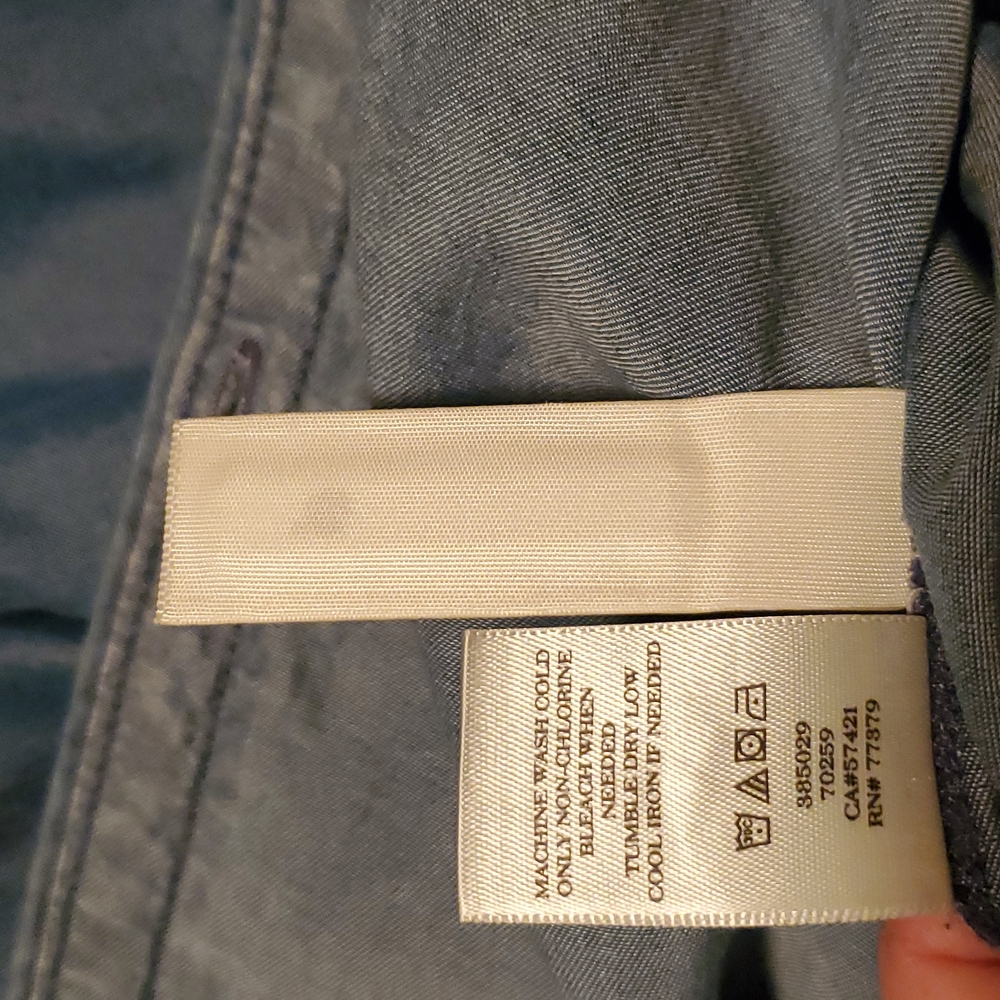 Ann Taylor Chambray Blue Button Down Shirt - Picture 8 of 9
